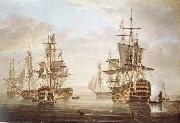 Nicholas Pocock This work of am exposing they five vessel as elbow bare that gora with Horatio Nelson and banskarriar USA oil painting artist